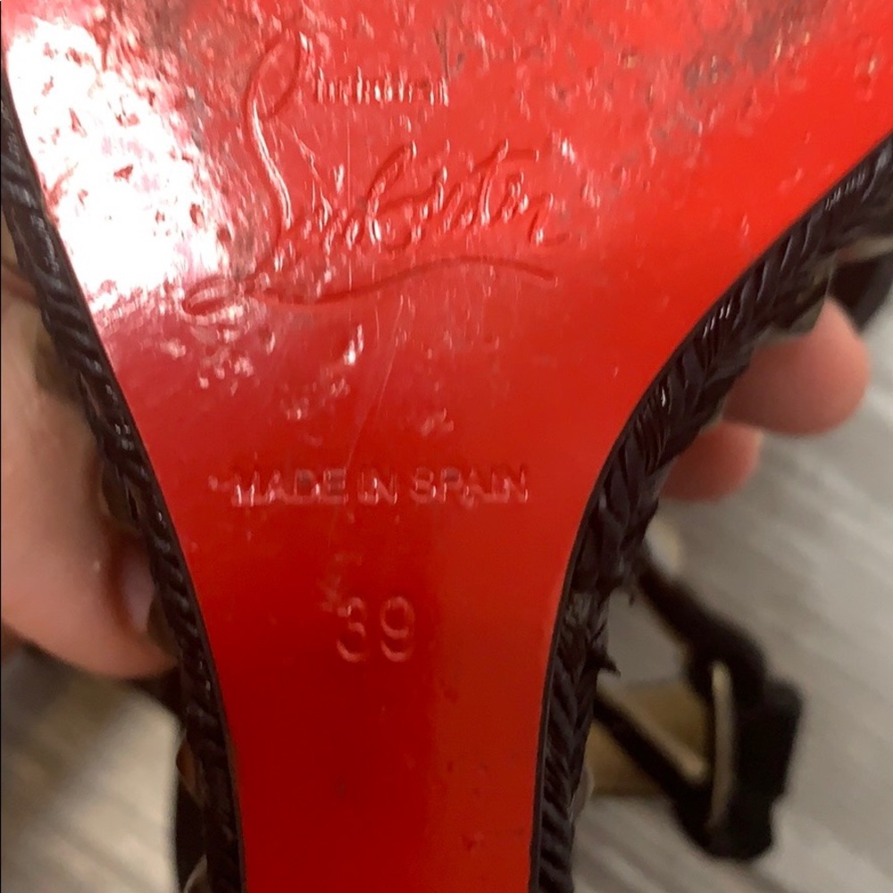 Christian louboutin studded velvet wedges 39 - Picture 9 of 10